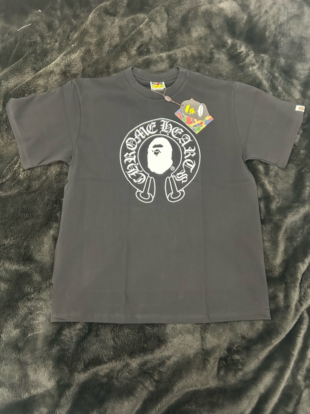 Chrome Hearts Black T-Shirt with White Graphic Logo